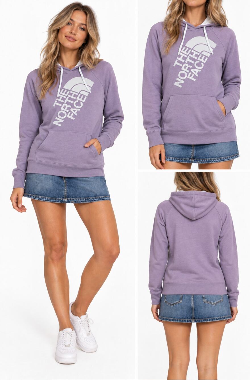 North Face Womens Hoodie Medium Purple Pullover Sweatshirt
